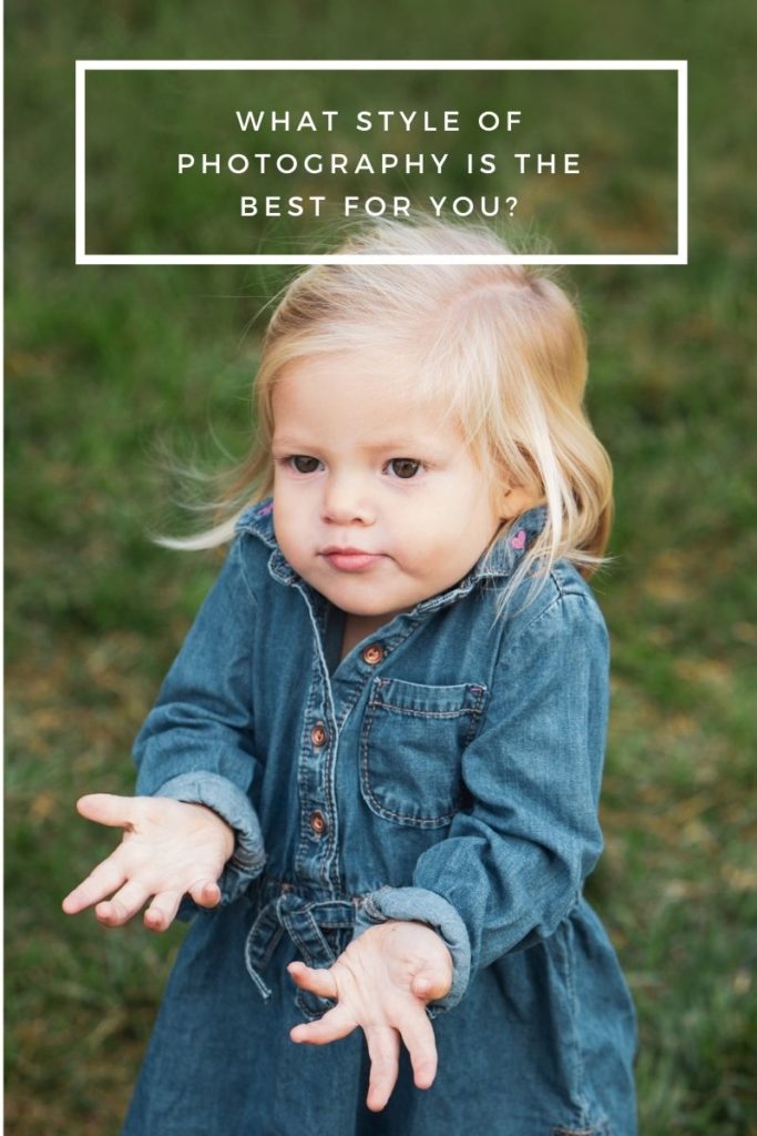 What style of photography is best for you? A toddler makes a cute confused face and throws her hands in the air.