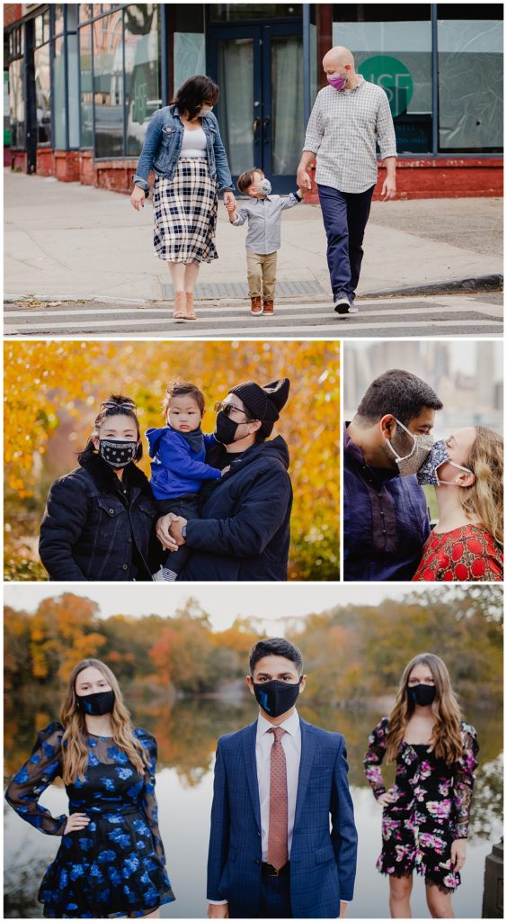 Photography looks a little different during the Covid 19 pandemic. Four different families take photos while wearing masks. It's a good reminder of the world we're in right now!